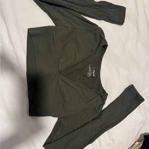 Garage Olive Green Crop Top